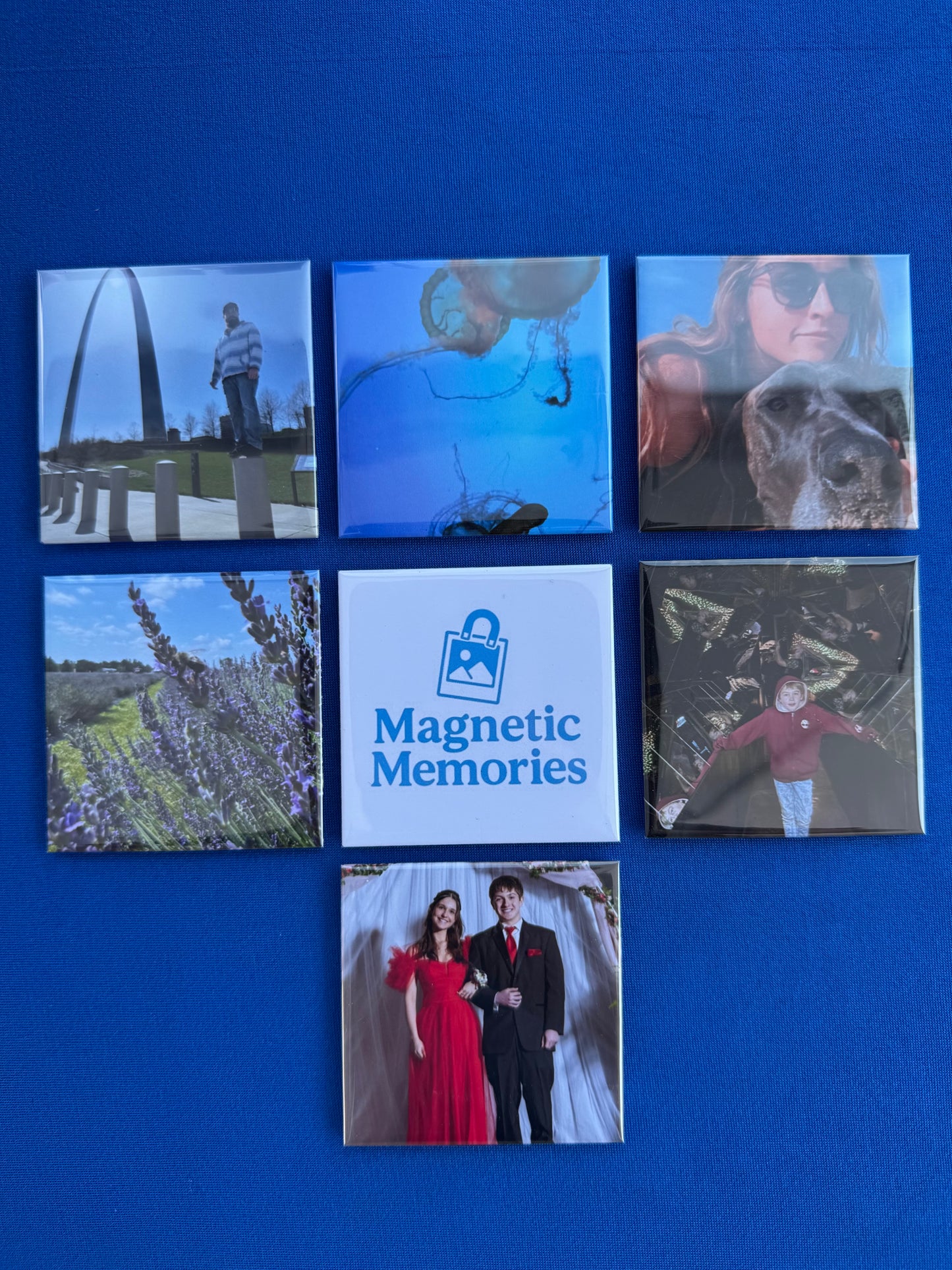 7 - 2.5” x 2.5” Personalized Magnets