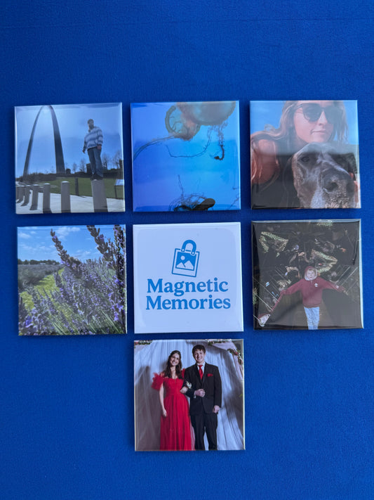 7 - 2.5” x 2.5” Personalized Magnets