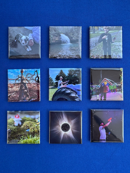 9 - 2” x 2” Personalized Magnets
